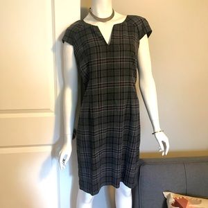 Grey and purple plaid dress